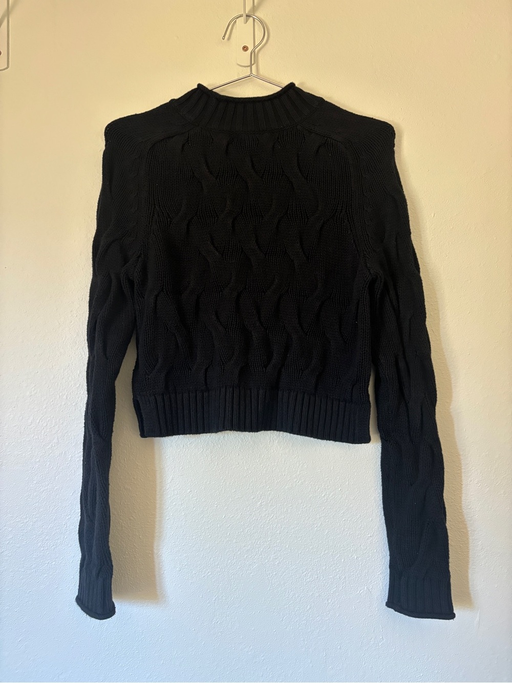 Banana Republic Black Cable-Knit Turtleneck Sweater